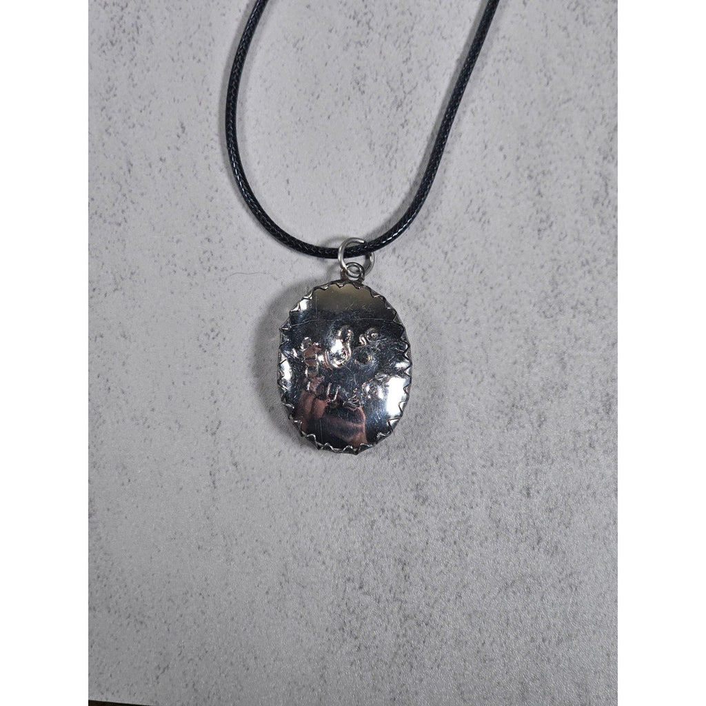 Vintage Hindu Deity Pendant Necklace Oval Religious Medallion