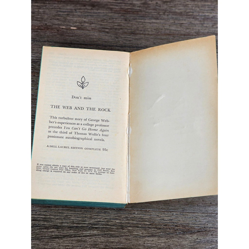 You Can't Go Home Again Thomas Wolfe 1962 Dell Laurel PB