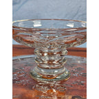 Vintage Clear Glass Cake Stand Floral Embossed Pedestal Dessert Plate