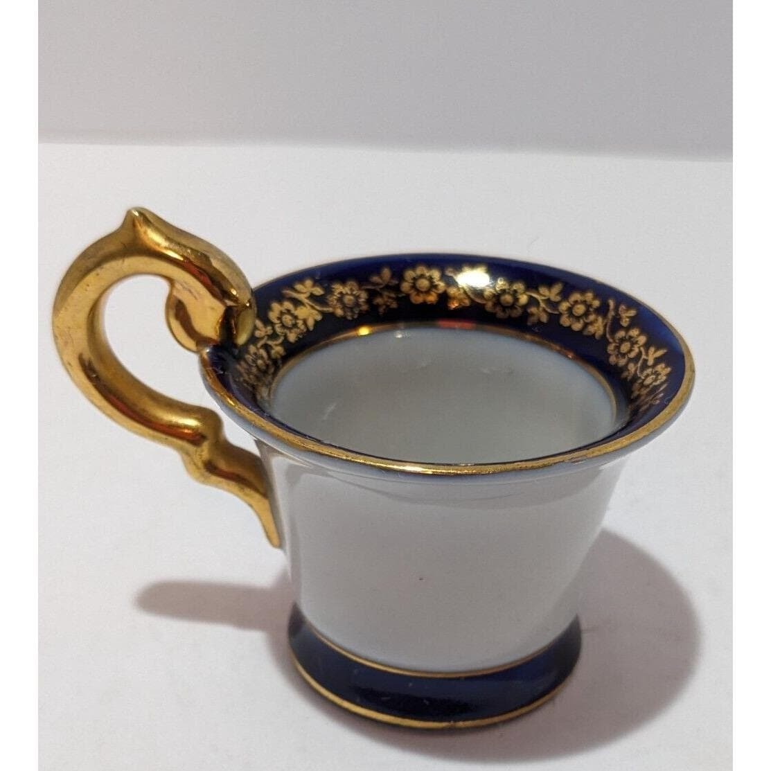 Vintage German Demitasse Cup Gold Plated Floral Eger Co