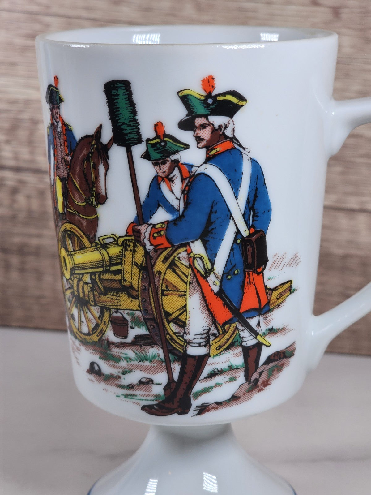 VTG Colonial Fred Roberts Co Footed Coffee Mug — American Revolutionary War