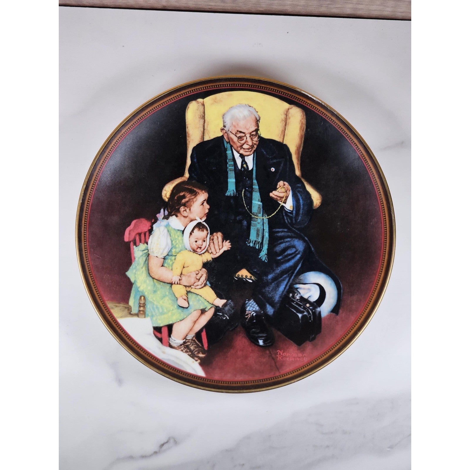 Norman Rockwell Tender Loving Care Knowles Plate 1988 Limited Edition