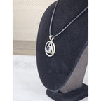 Vintage Sterling Silver Triangle Pendant w Purple Stone