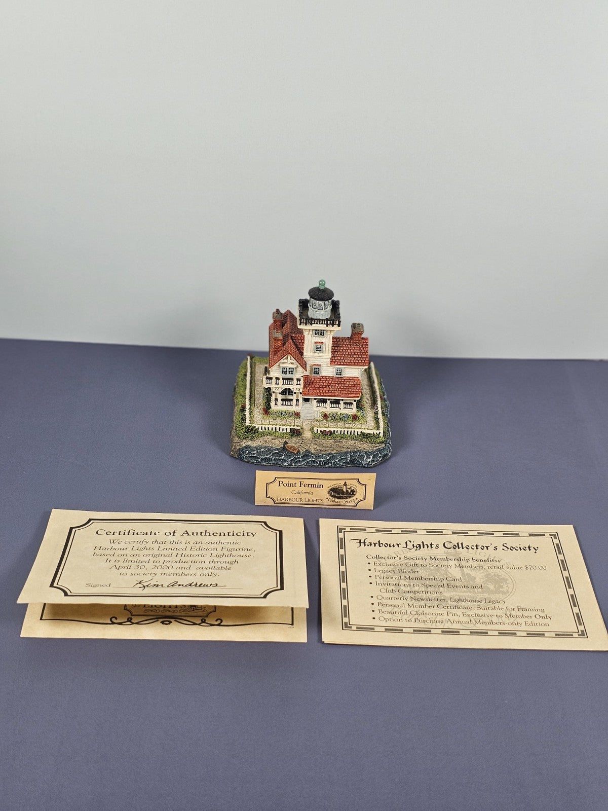 Vintage Harbour Lights Point Fermin CA Collectors Society #528 Lighthouse Figuri