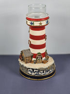 VTG Danbury Mint “Night Before Christmas” Lighthouse Candle Holder Nautical