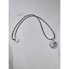 Vintage Sterling Silver Om Pendant with Purple Stone Necklace