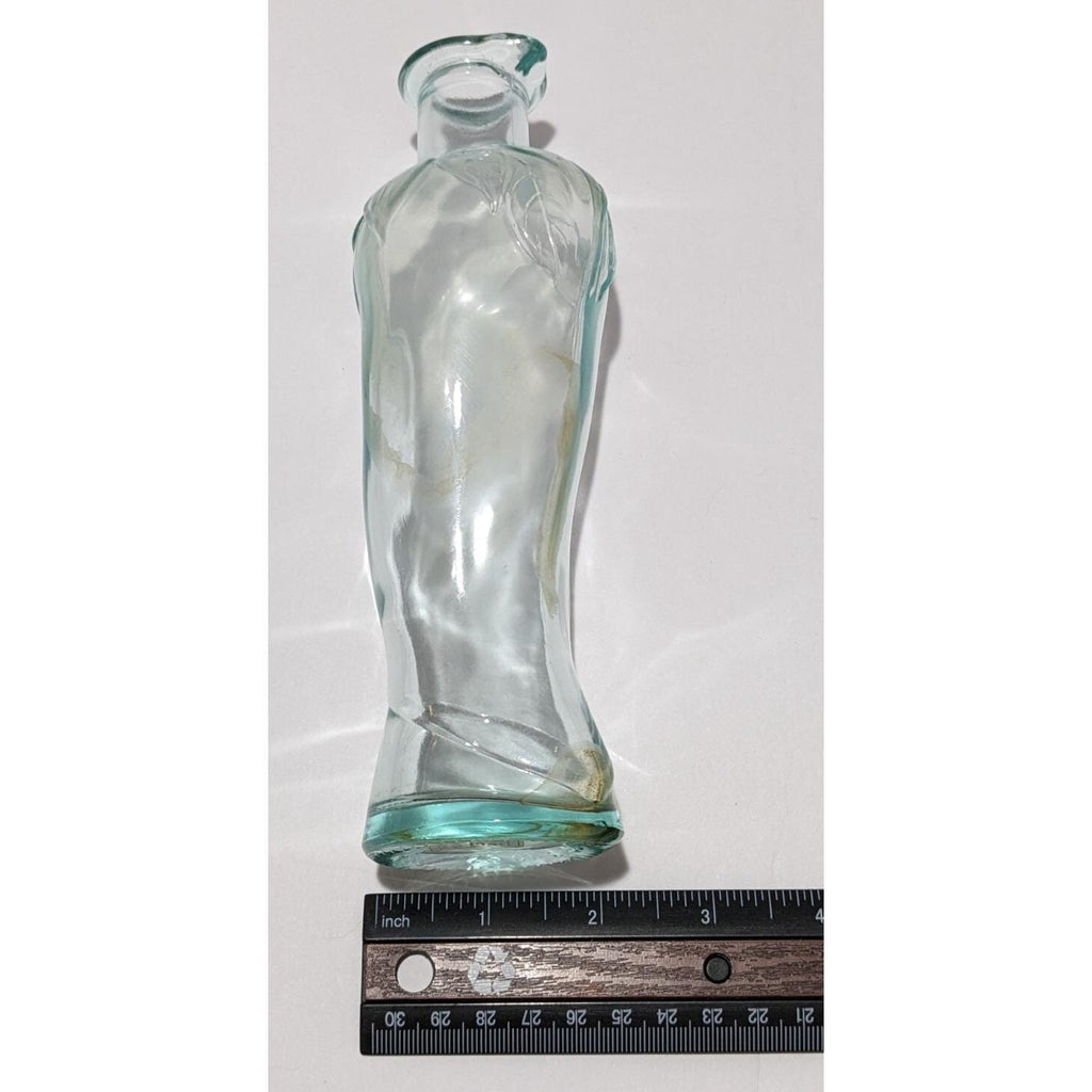Vintage Vetreria Etrusca Green Glass Bottles Pair Italian 1960s