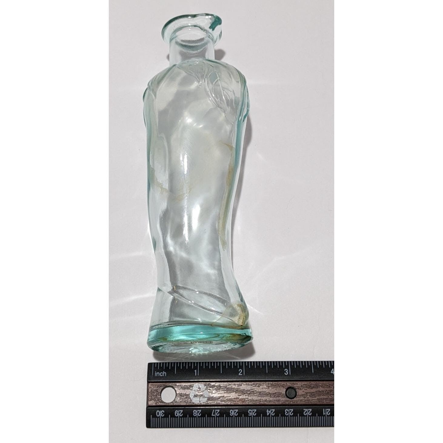 Vintage Vetreria Etrusca Green Glass Bottles Pair Italian 1960s