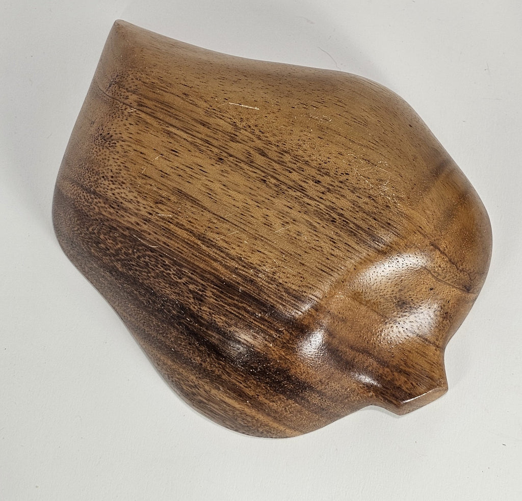 Genuine Vintage Two Monkey Pod Leaf Shaped with Handles Wooden Bowls Handcrafted