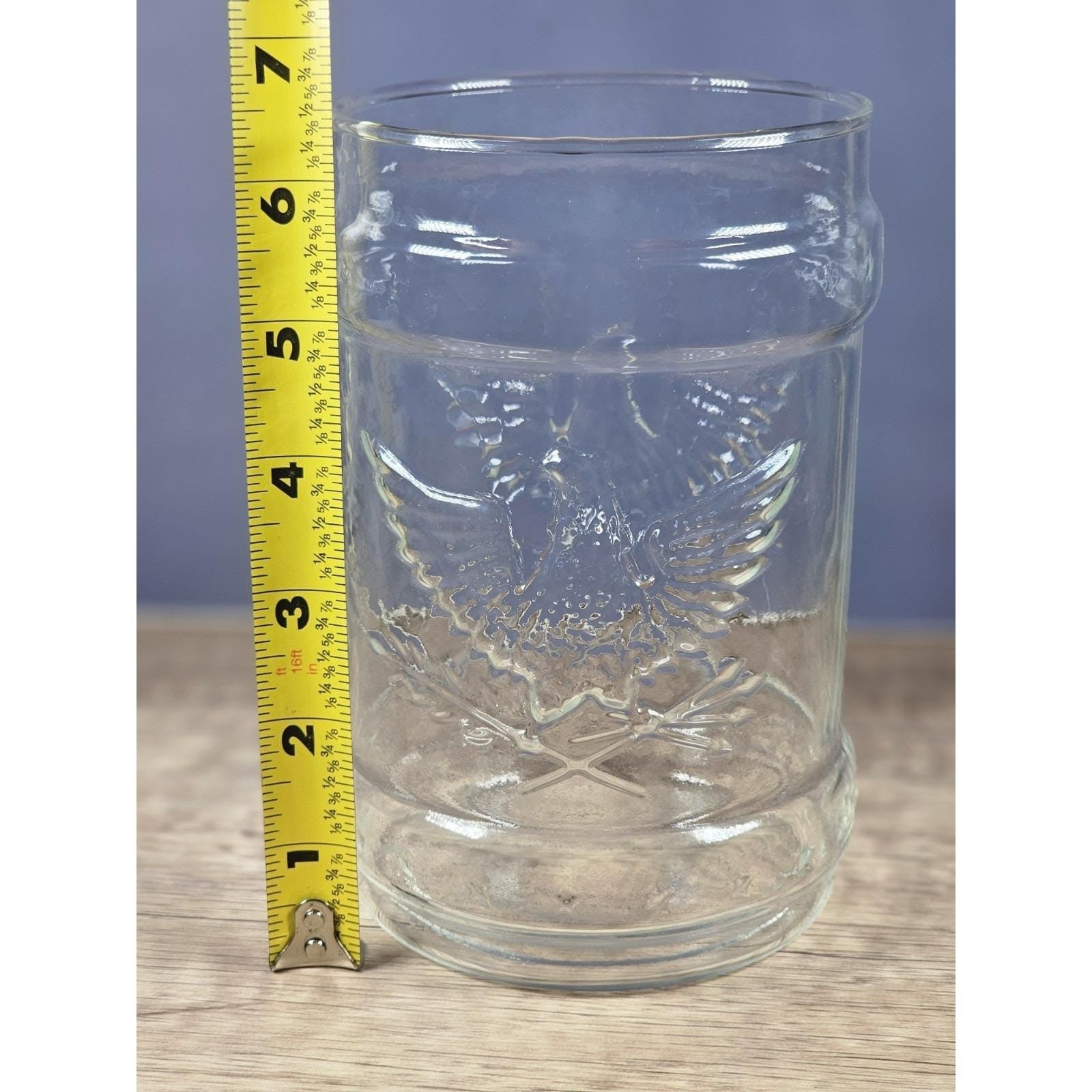 Vintage Apothecary-Style Glass Jar With Embossed American Liberty Eagle & Stars