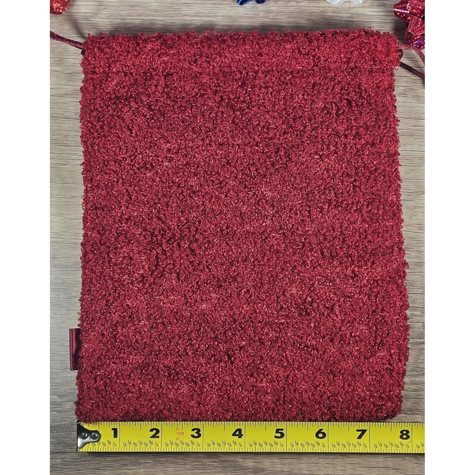 Ipsy Glam Bag Plus Red Drawstring Makeup Bag Plush Cosmetic Pouch