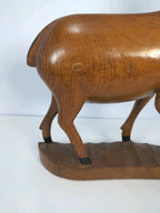 Hand Carved Wood Deer Book Ends – Rustic Wildlife Decorative Accents