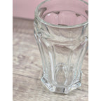 Vintage Crisa Paneled Clear Glass Tumblers | 5 Inch Tall Drinking Glasses