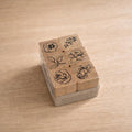 Stamp Craft Floral Rubber Stamp Set of 6 Wood Mounted Taiwan