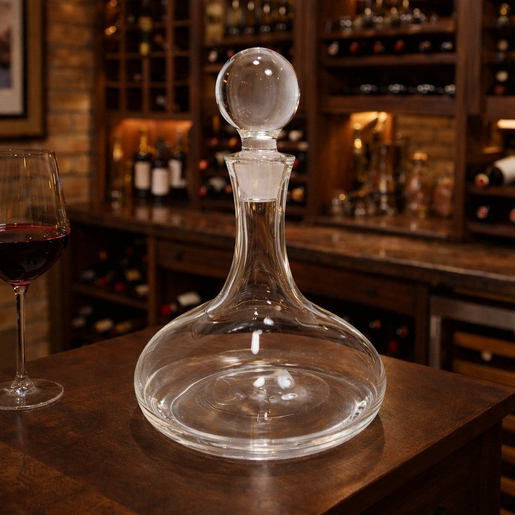 Vintage Lenox Clear Glass Wine Decanter With Stopper 7.5 Inch Barware