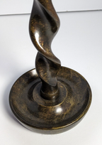 Vintage Brass Twist Candlestick Holder – 10.5" Tall Brass Taper Holder, Rustic