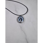 Vintage Madonna Pendant Necklace Oval Religious Medallion