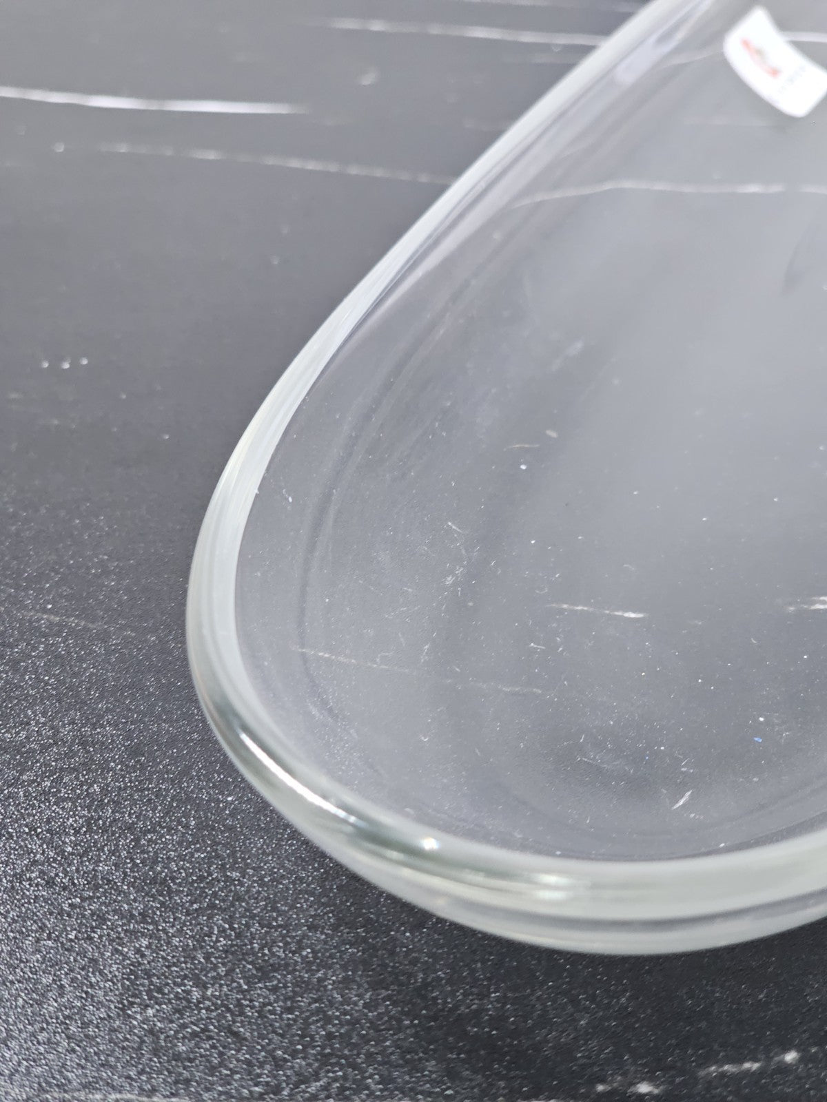 Caldier Italy Glass Oval Serving Plate 19″ x 6.5″ Clear Elegant Design