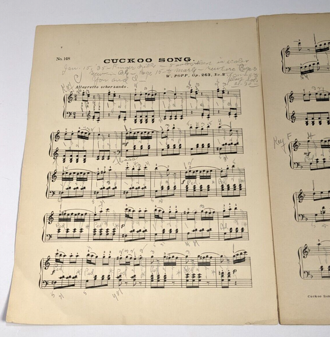 Cuckoo Song Sheet Music By W. Popp 1932