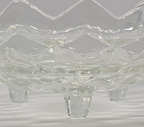 Fostoria American Cubist 3-Footed Clear Pressed Glass Bowl