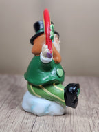 Saint Patricks Day Ceramic Leprechaun Holding Rainbow Figurine
