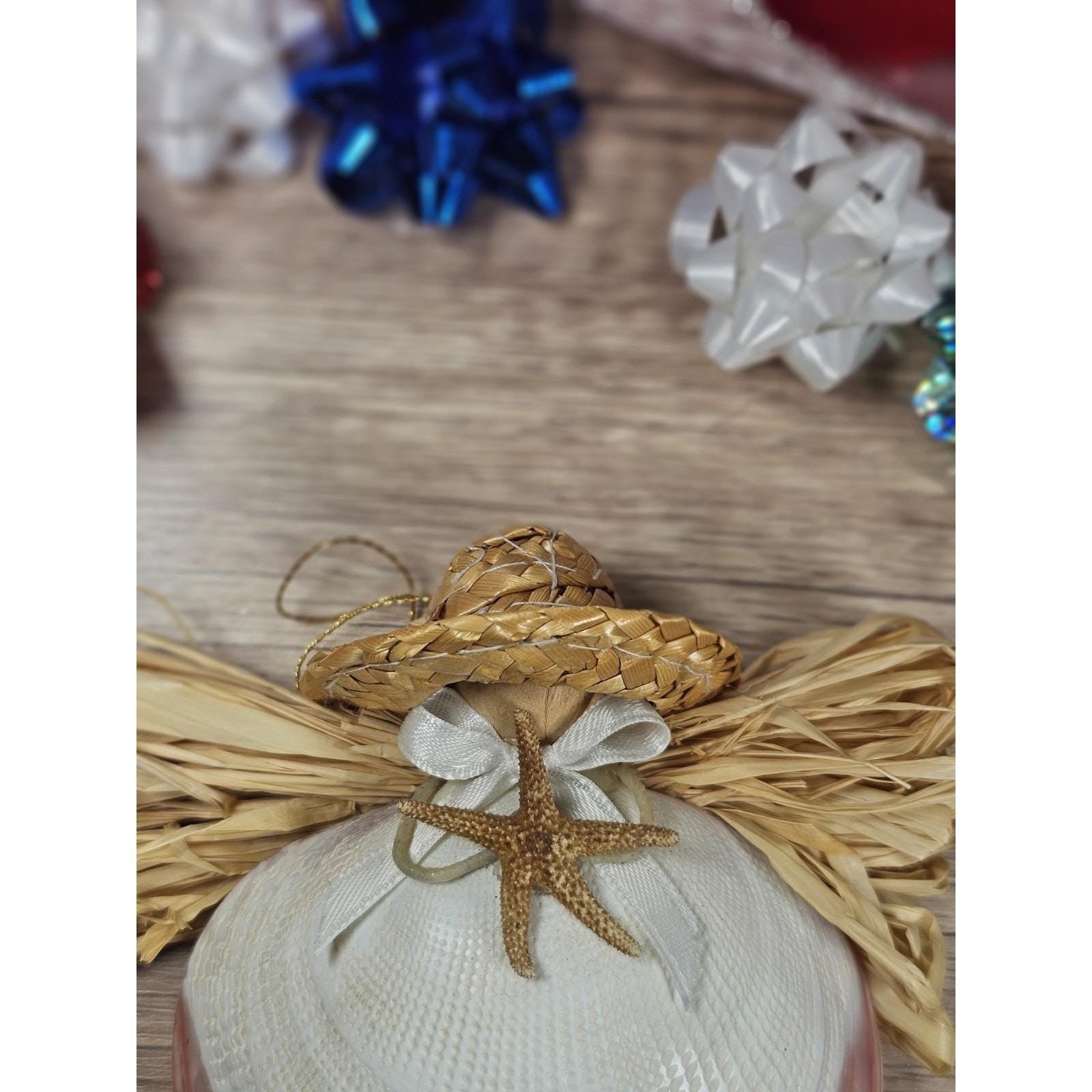 Sea Shell Angel Ornament Coastal Beach Decor Starfish Accent
