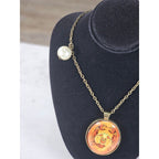 Vintage Cancer Zodiac Pendant Necklace Crab Medallion Charm