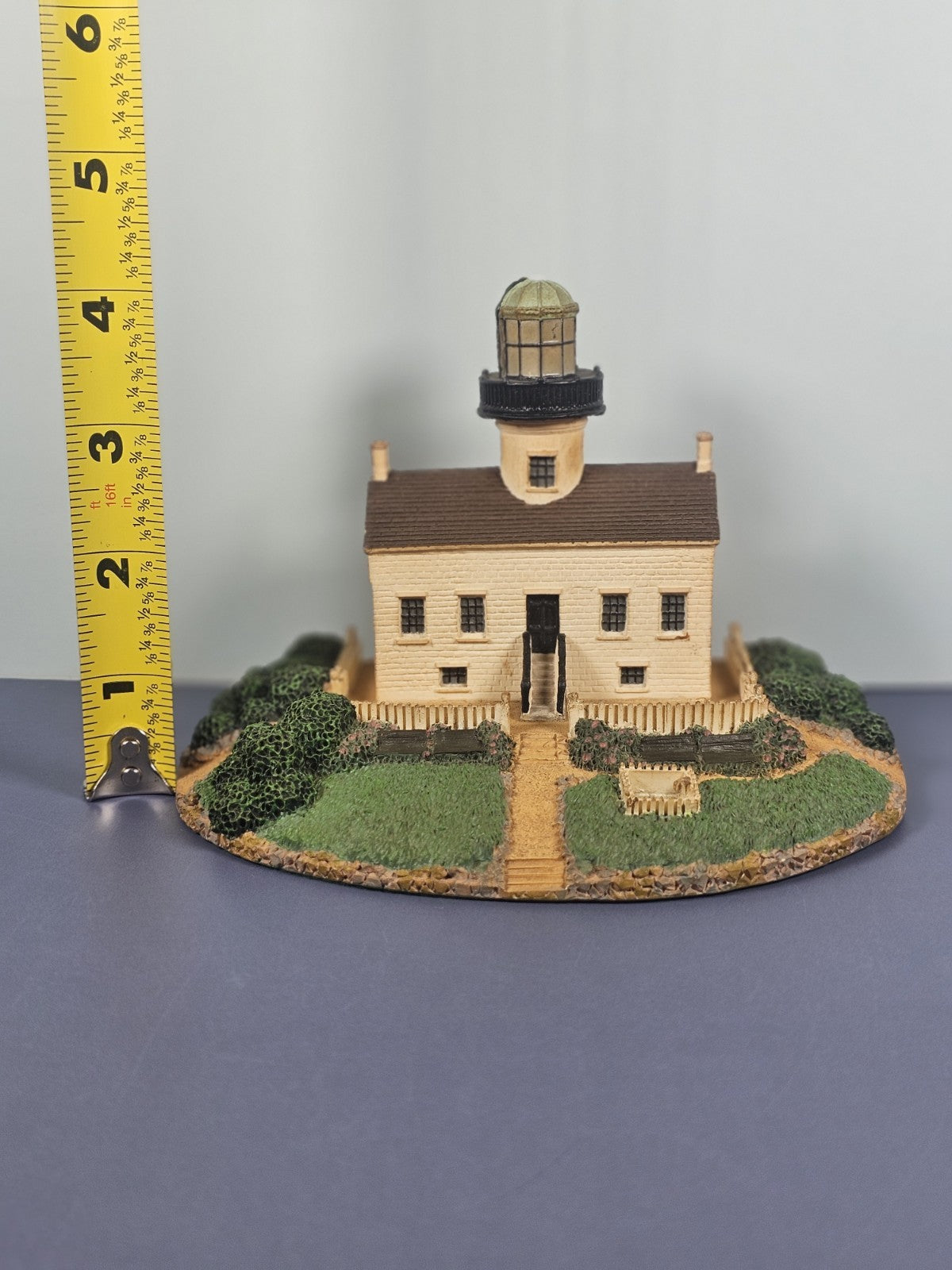 Vintage Old Point Loma Lighthouse sculpture by the Danbury Mint San Diego CA