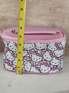 Hello Kitty Pink Cosmetic Case – Sanrio Travel Makeup Bag with Zipper & Charm