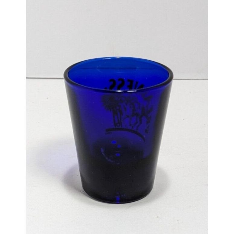 Vintage Preakness 121 Blue Shot Glass 1.5 oz Horse Racing Collectible