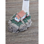 Miniature Lighthouse Figurine Hollow Resin Coastal Decor 4 Inch Nautical