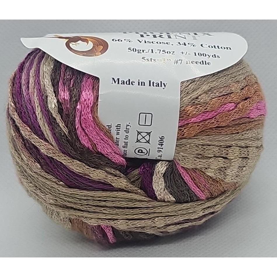 Trendsetter Phoenix Print Yarn Skein Italy Viscose Cotton