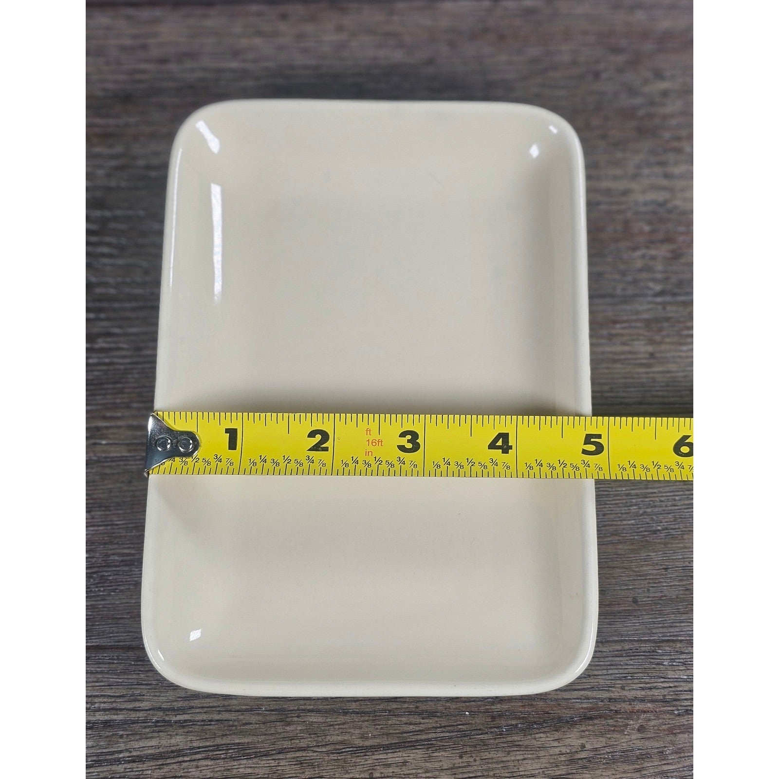 Old Pottery Company Rectangular Dish 7x5 Cream Stoneware Tray