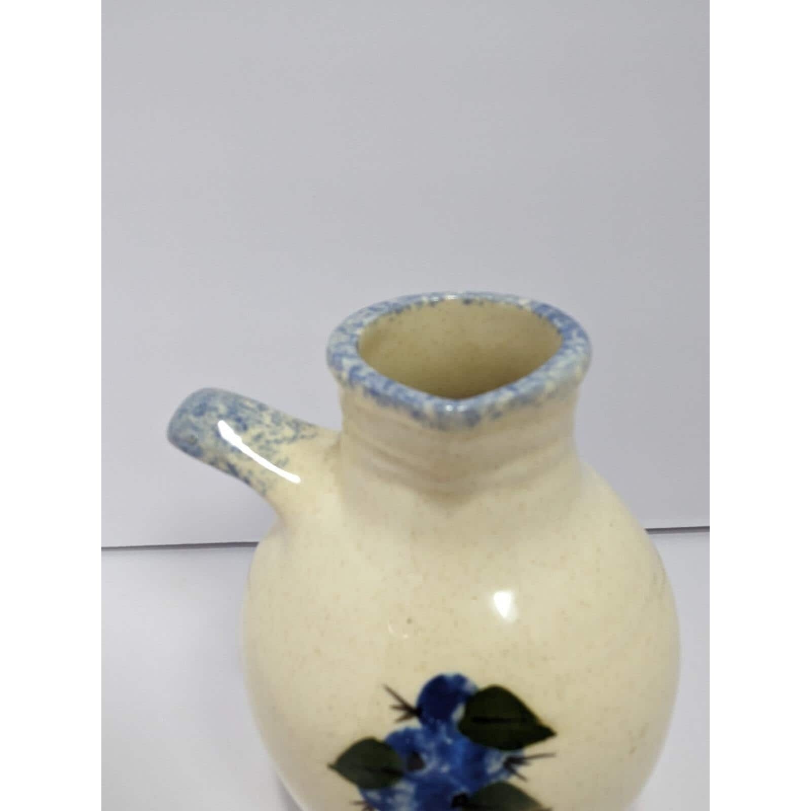 Stoneware Vase Blueberry Design Rustic Ceramic Vase