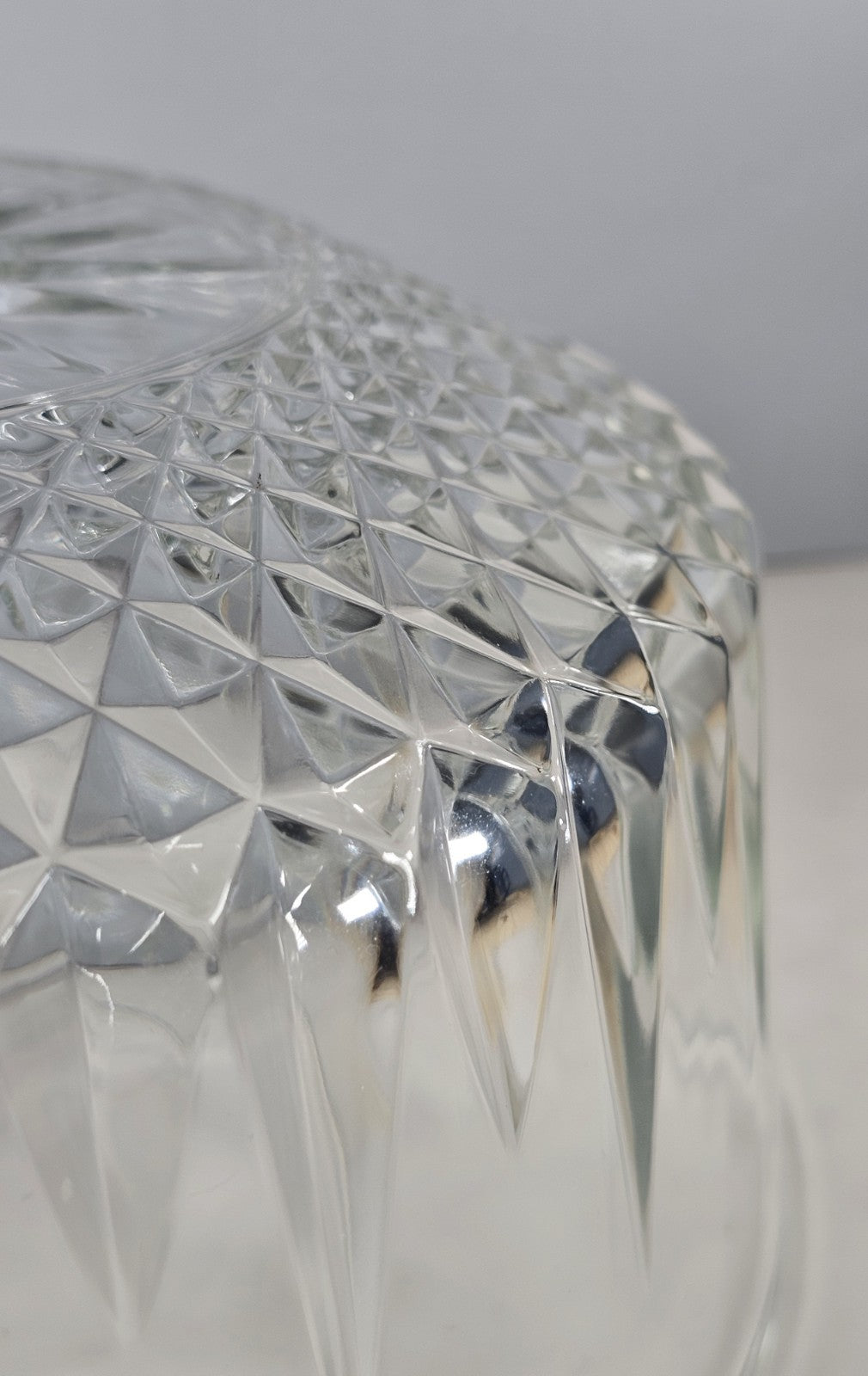 Vintage 9" Arcoroc JG Durand Clear Glass Diamant Salad Vegetable Serving Bowl