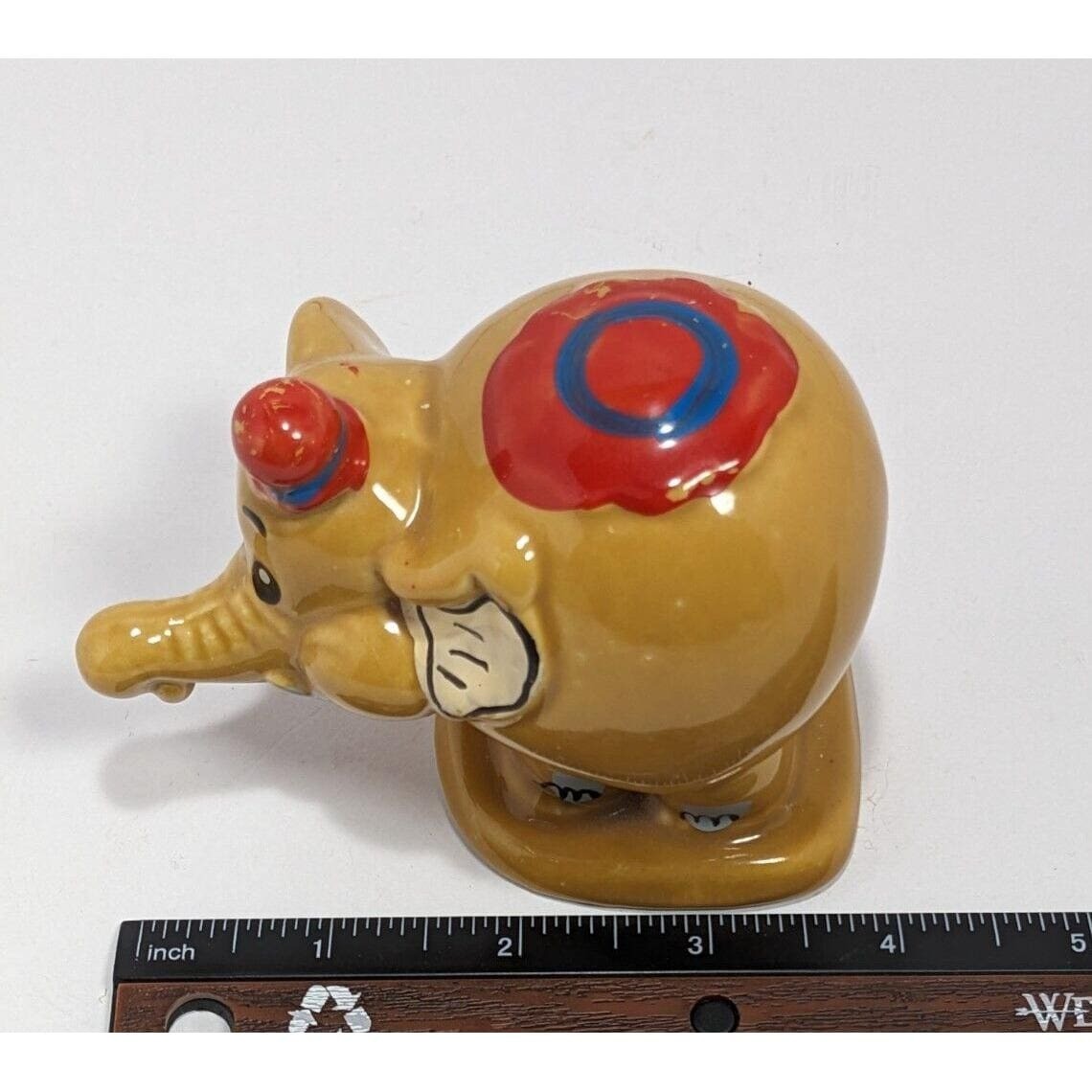 Vintage Edasa Circus Elephant Figurine Hand Painted Ceramic Elephant