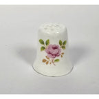 Vintage Porcelain Rose Thimble Pink Floral Sewing Collectible