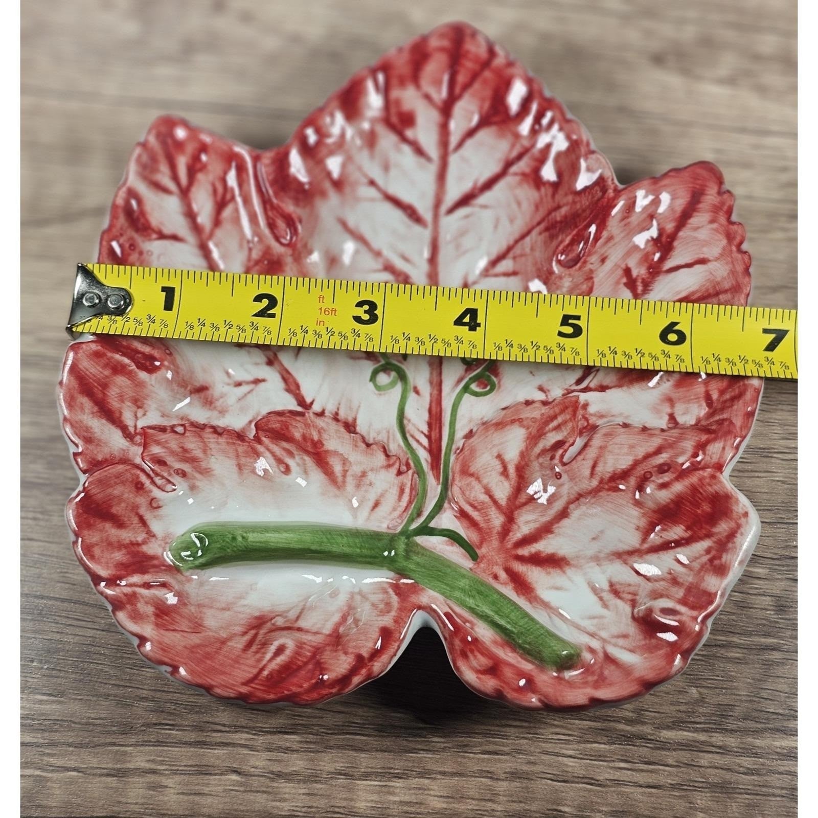 Vintage Maple Leaf Dish 7" Ceramic Fall Decor Trinket Tray