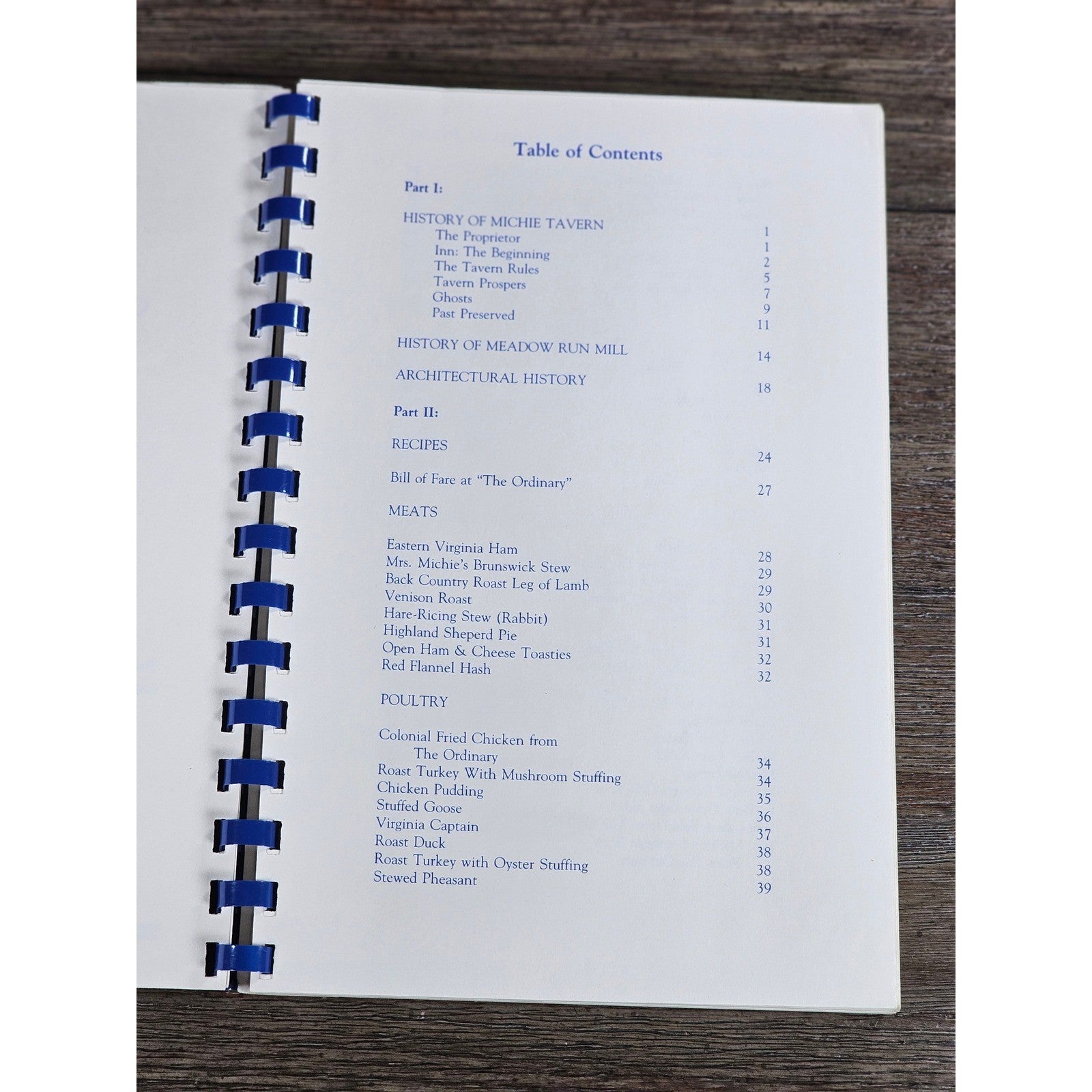 Historic Michie Tavern Cookbook Vintage Spiral Bound Virginia Recipes 1976