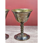 Vintage FB Rogers Silver Plate Goblets Set of 2 Twisted Stem Spain