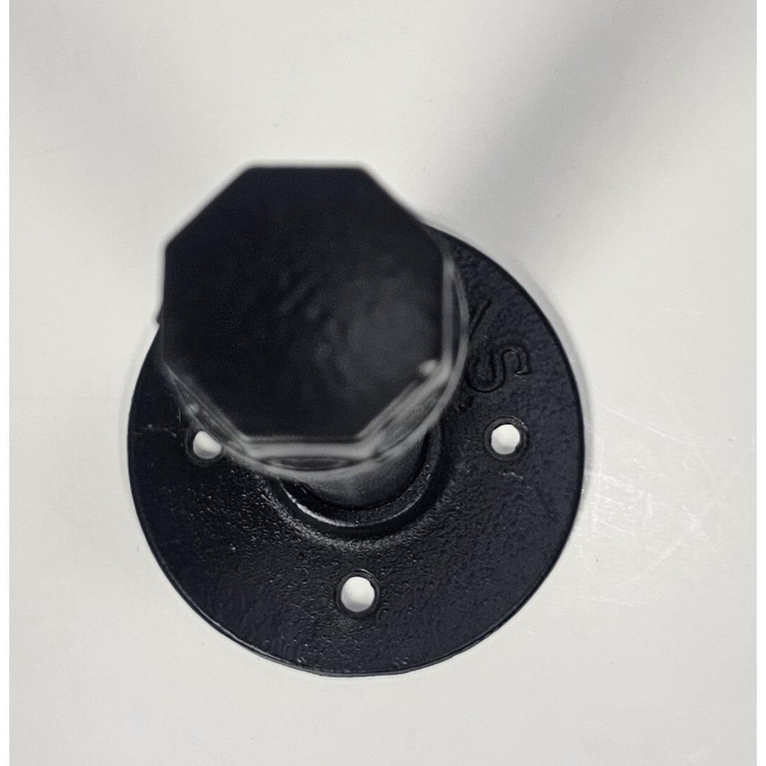 Black Pipe Shelf Bracket 7 Inch Industrial Metal Wall Mount