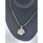 Vintage Harmony Ball Pendant Necklace Purple Stone Filigree
