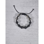 Adjustable Om Bracelet Black Cord Rhinestone Bead Spiritual Bracelet