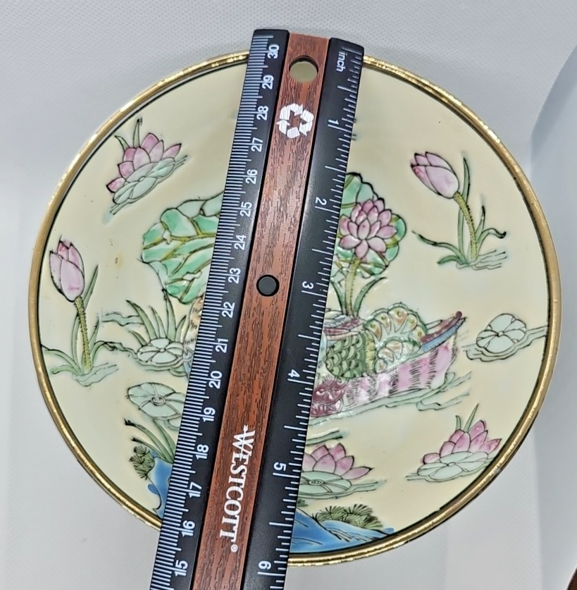 19th Century Chinese Famille Rose Porcelain Bowl with Lotus & Mandarin Ducks