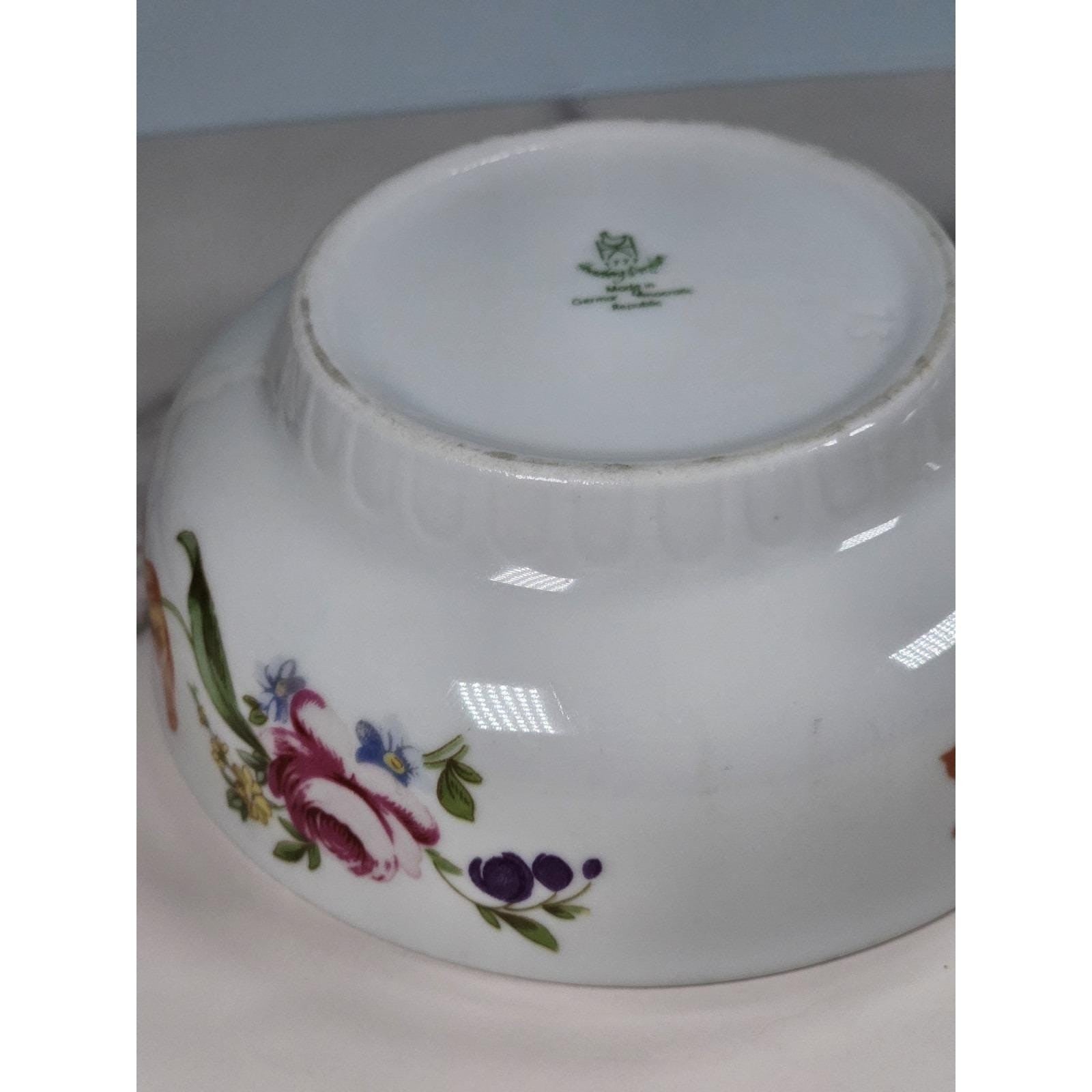 Vintage Henneberg Porzellan Floral Bowls Set of 2 Germany Porcelain
