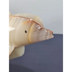 Hand Carved Onyx Dolphin Figurine Natural Stone Dolphin Statue Ocean Decor