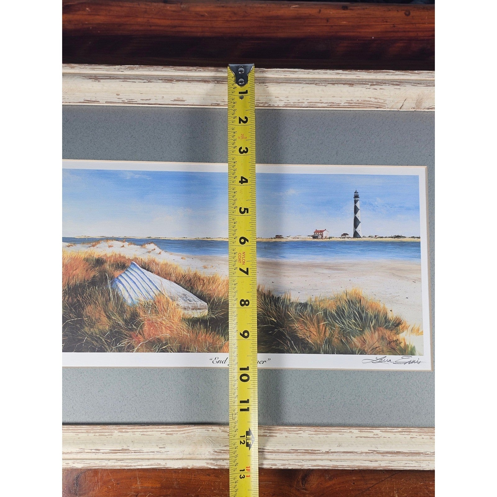 Framed Coastal Lighthouse Print End of Summer Lena Dennis Beach Art