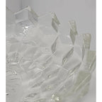 Vintage Fostoria American Cubist Glass Bowl 3 Footed Sawtooth Rim