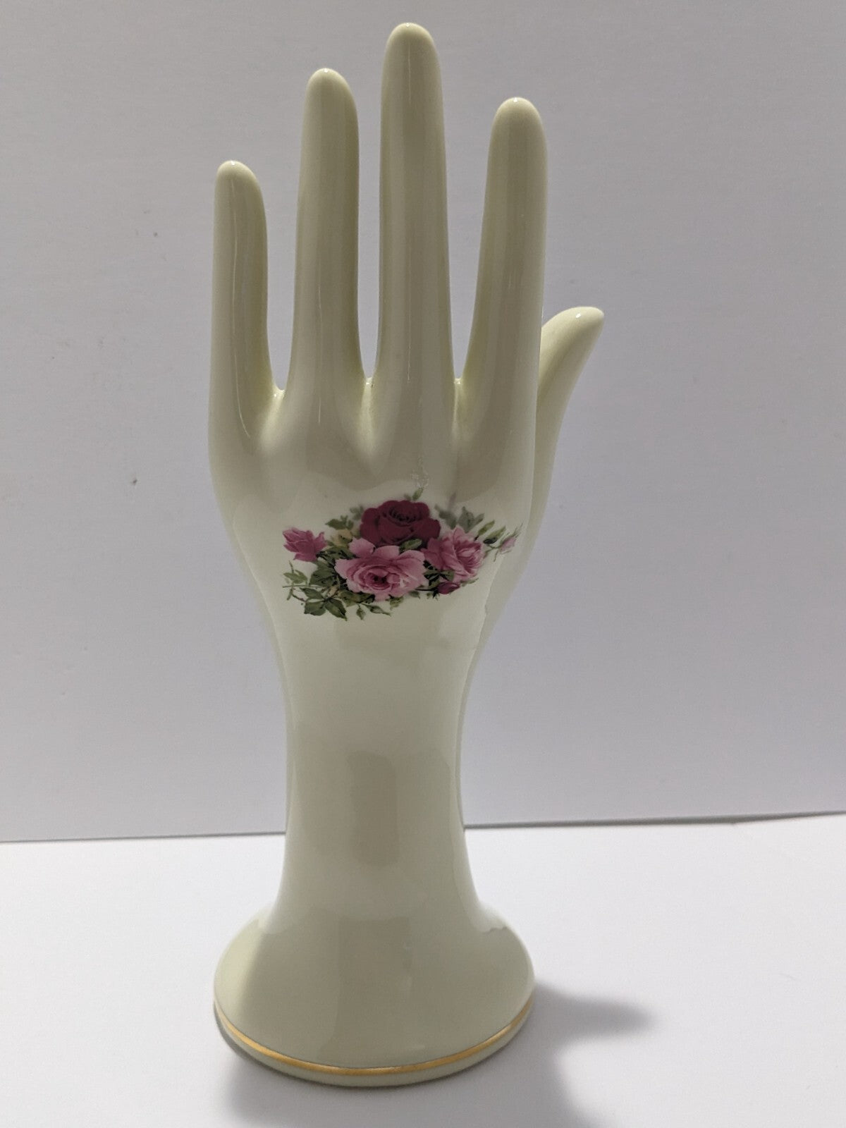 Vintage Formalities by Baum Bros Porcelain Hand with Roses & Gold Trim