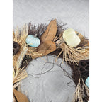 Rustic Fall Harvest Wreath With Pumpkins, Berries, Leaves Seasonal Decor
